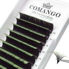CoMango ombre green lash extensions pack showing gradient color for subtle drama