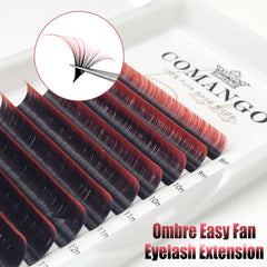 CoMango orange-yellow ombre lashes brighten eyes and pair with warm tones.