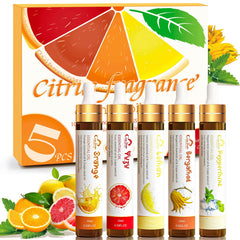 Comdian 5-piece citrus essential oils set in amber bottles