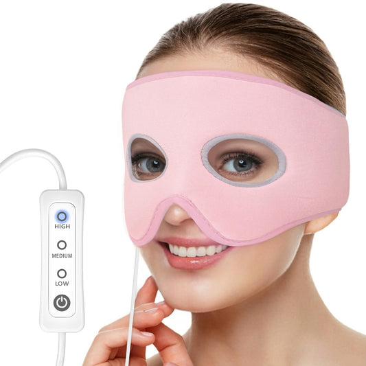Comfheat sinus relief mask front view shows soft fabric for gentle warmth