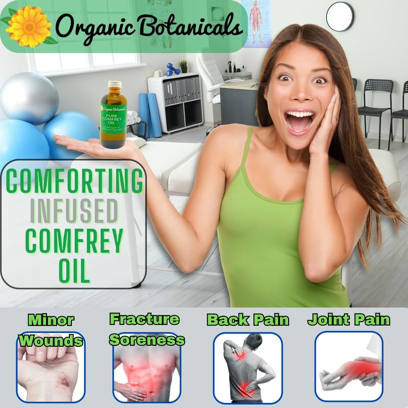 Back and shoulder area with comfrey leaf oil for comfort