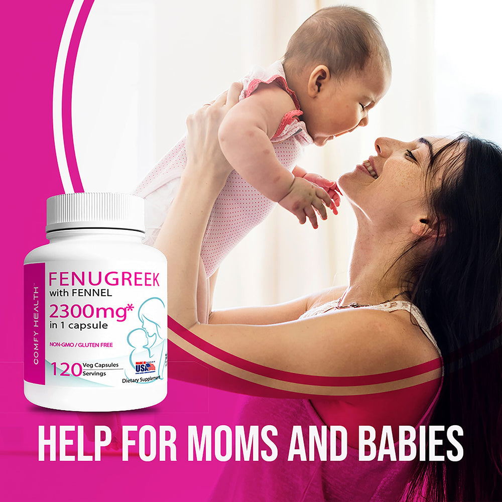 Back label of Fenugreek capsules with supplement facts
