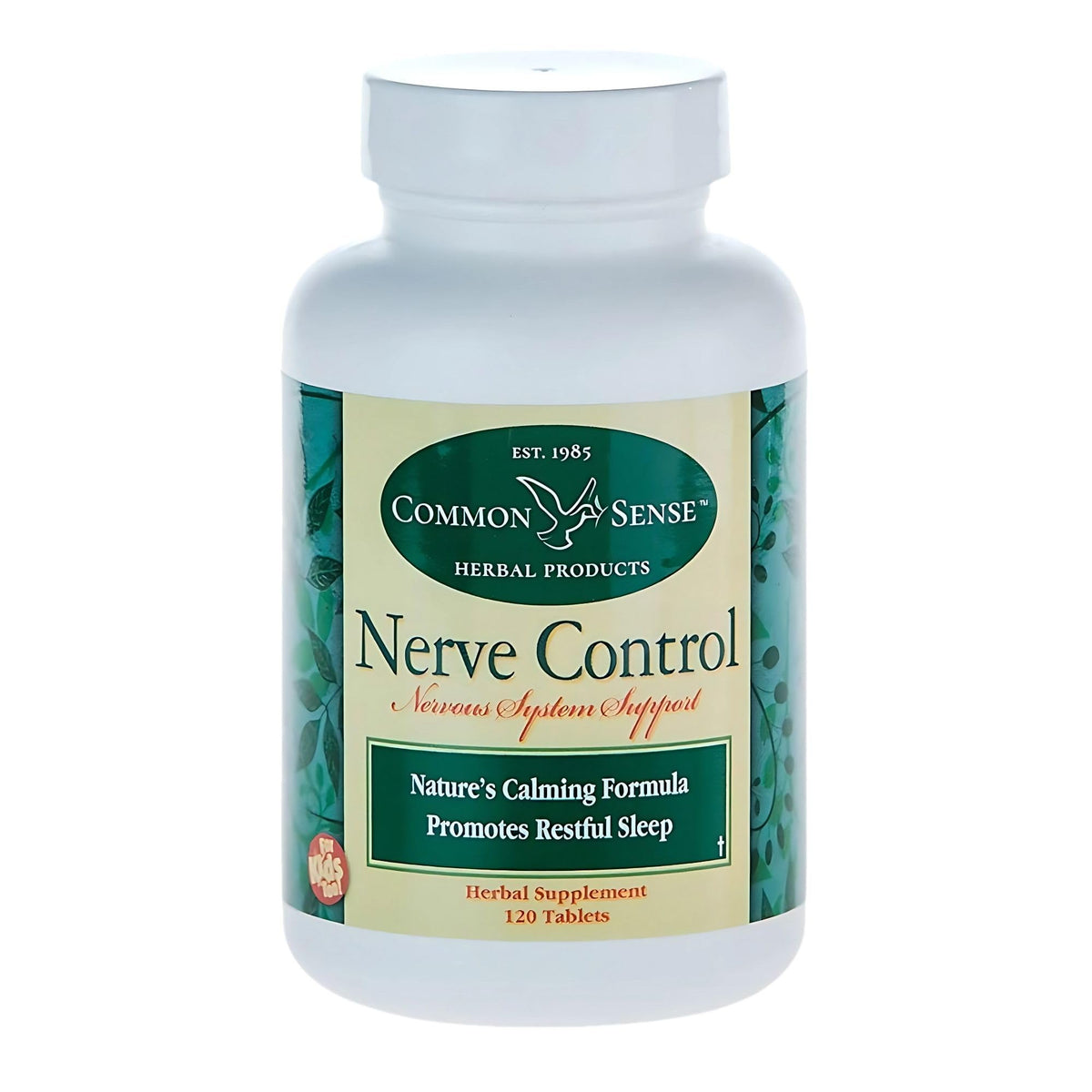 Common Sense Herbal Nerve Control bottle front label