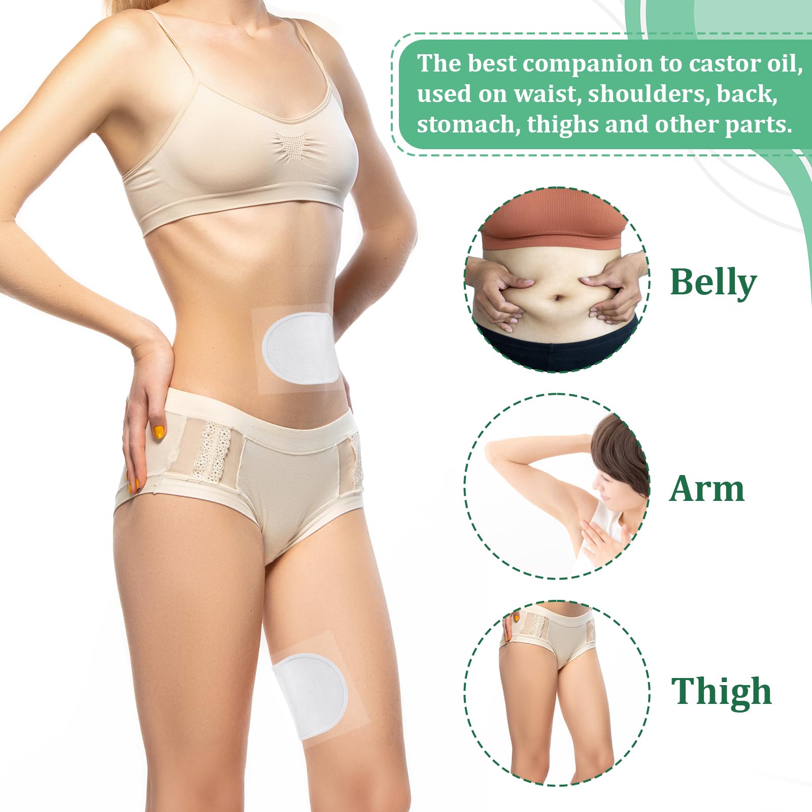 Patch used on waist and stomach area for oil absorption