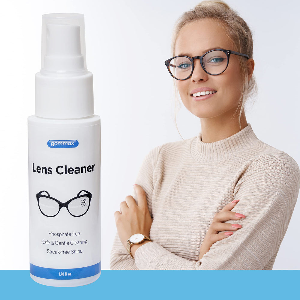compact Lens Cleaner Kit with spray and cloth