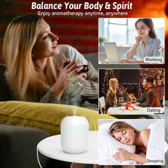 Palm-sized compact oil diffuser for travel or desk