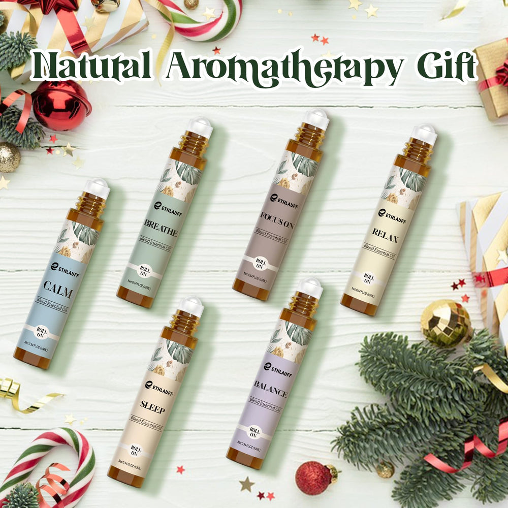 Compact travel essential oil with rollerball