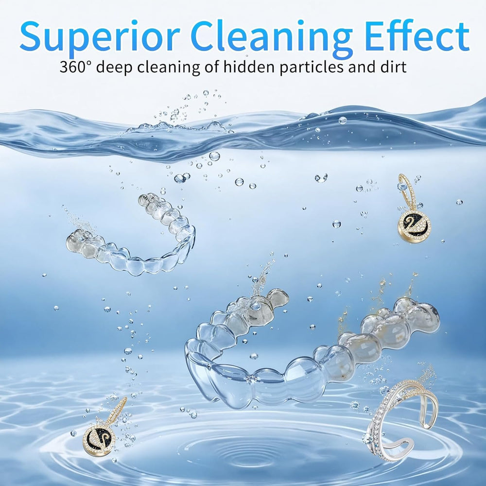 Compact travel friendly ultrasonic cleaner