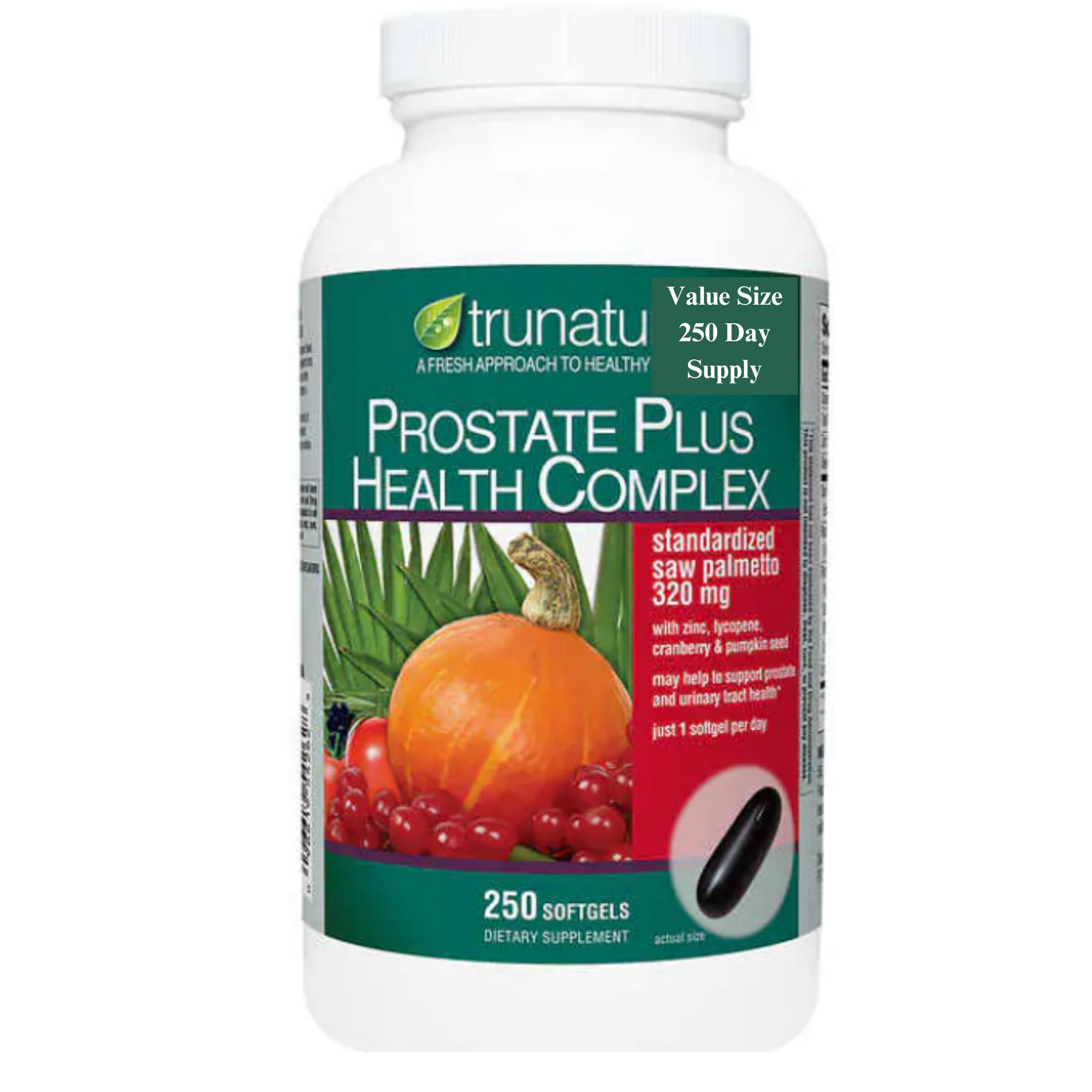Compatible with Nature Saw Palmetto softgel bottle front supports daily wellness