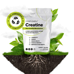 Certificate of Analysis label visible for Complement Creatine Monohydrate Micronized.