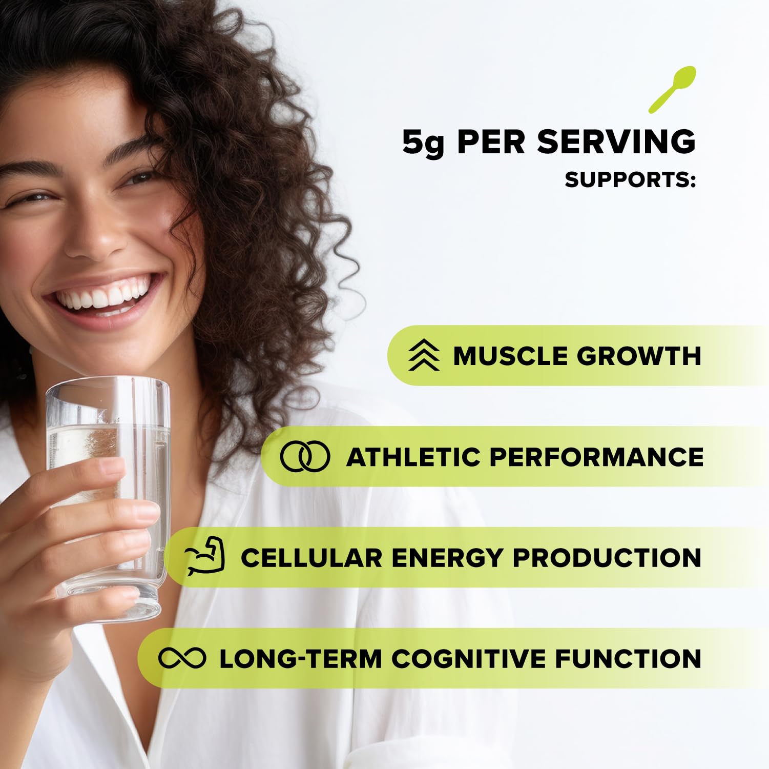 Complement Creatine Monohydrate Micronized powder in a clear glass after mixing.