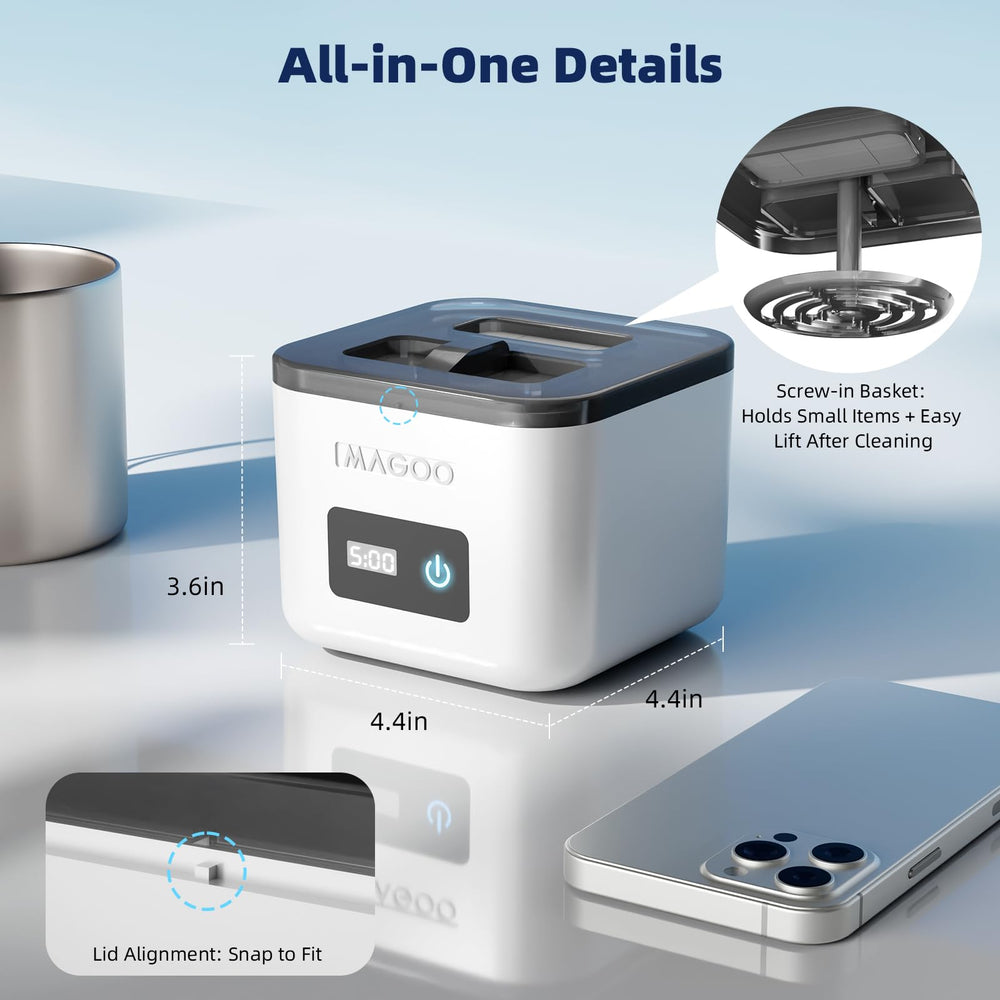 Complete kit including main unit, DC adapter, basket and hygienic tweezers