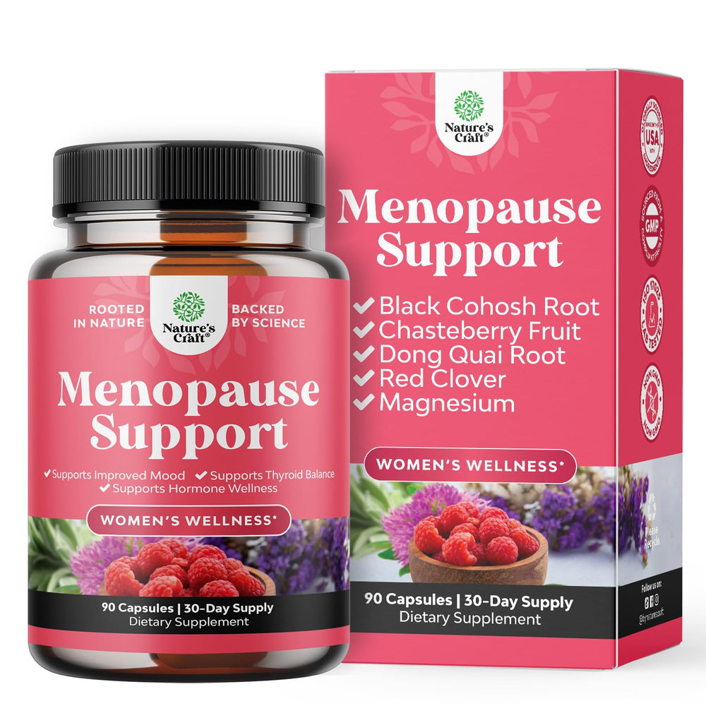 Bottle of complete herbal menopause supplement for women