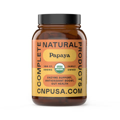 Bottle of Complete Natural Organic Papaya Enzyme Capsules