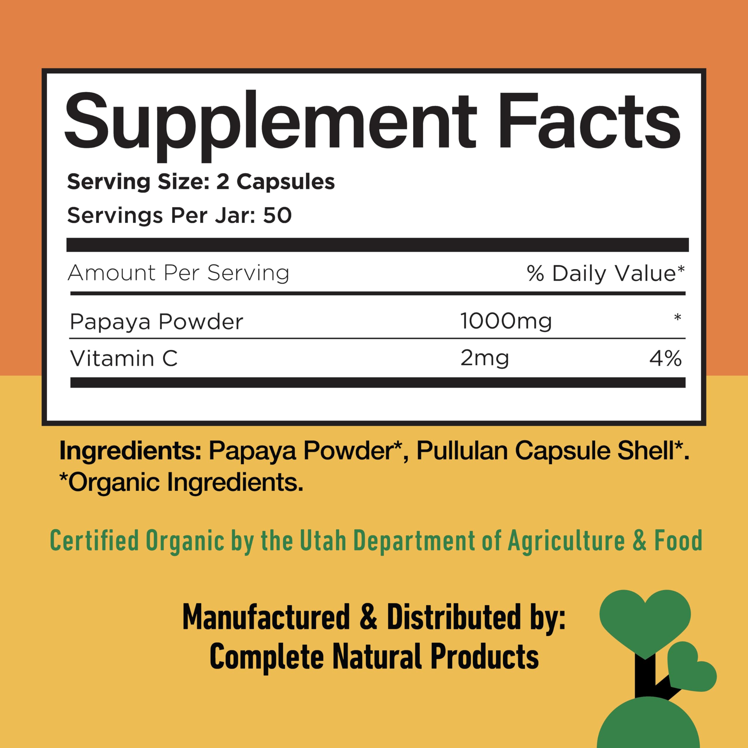 High-fiber papaya capsules for digestion
