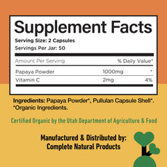 High-fiber papaya capsules for digestion