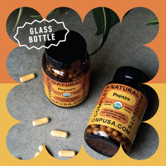 USDA Organic and OU Kosher seals on papaya capsule packaging