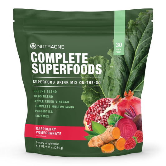 Complete Superfoods container with Raspberry Pomegranate sticks