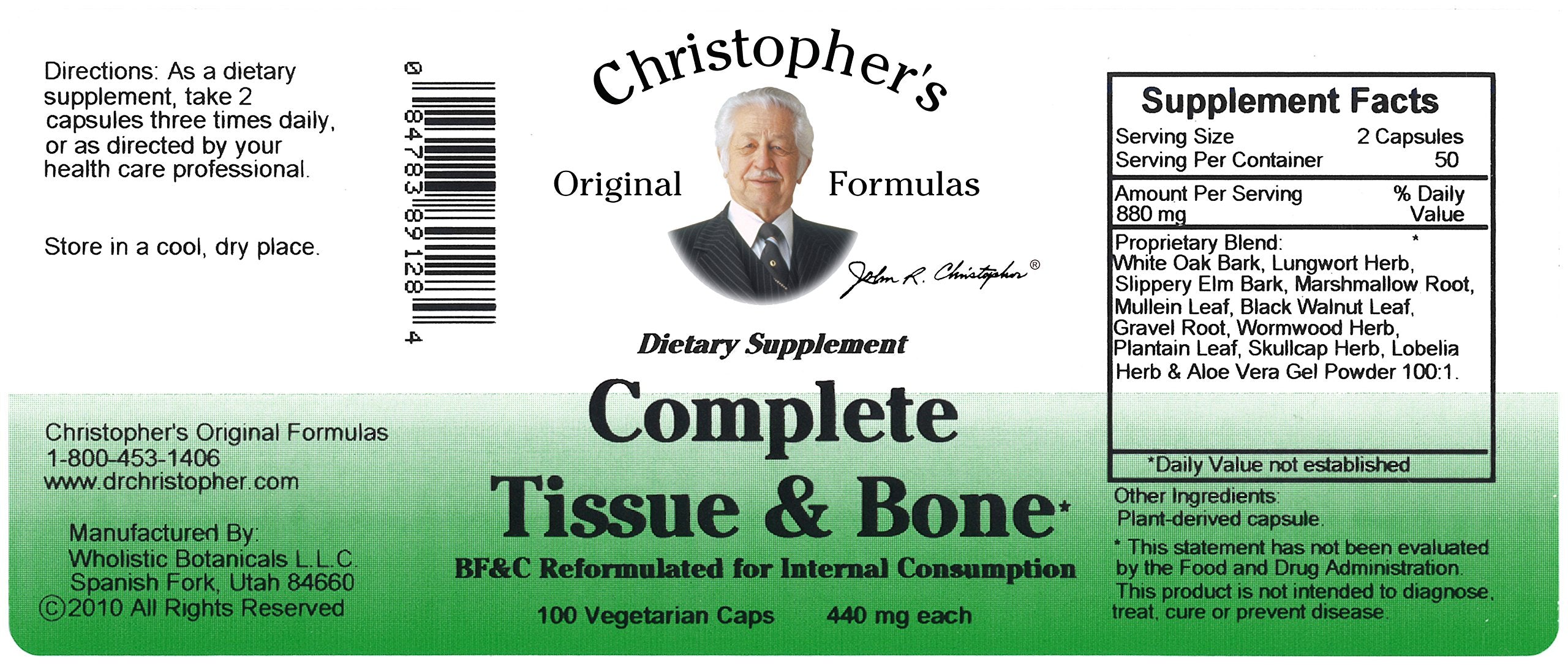 Product packaging for Christopher's Original Formulas Complete Tissue & Bone Formula