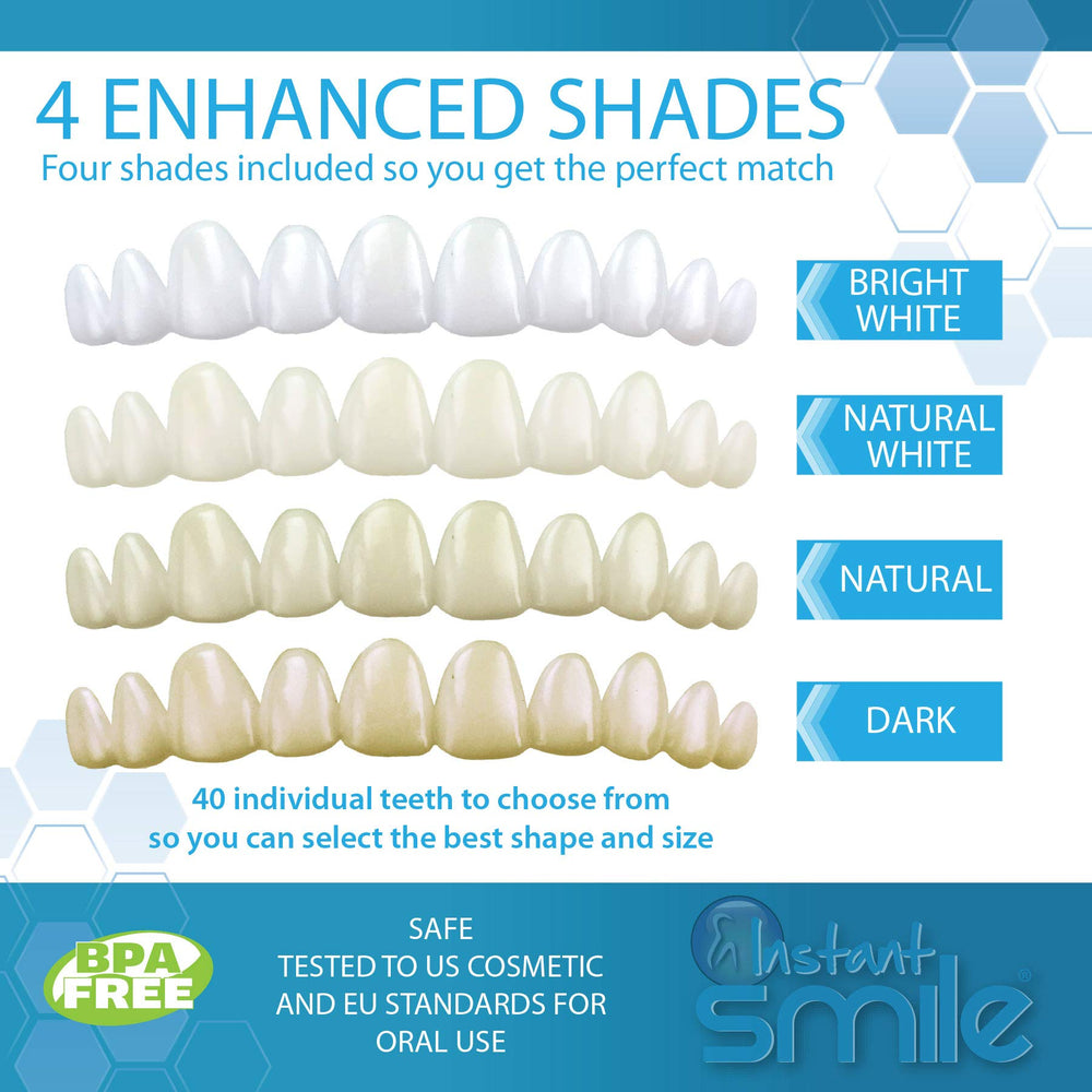 Assorted tooth shapes and shade options included in the Deluxe Pack.