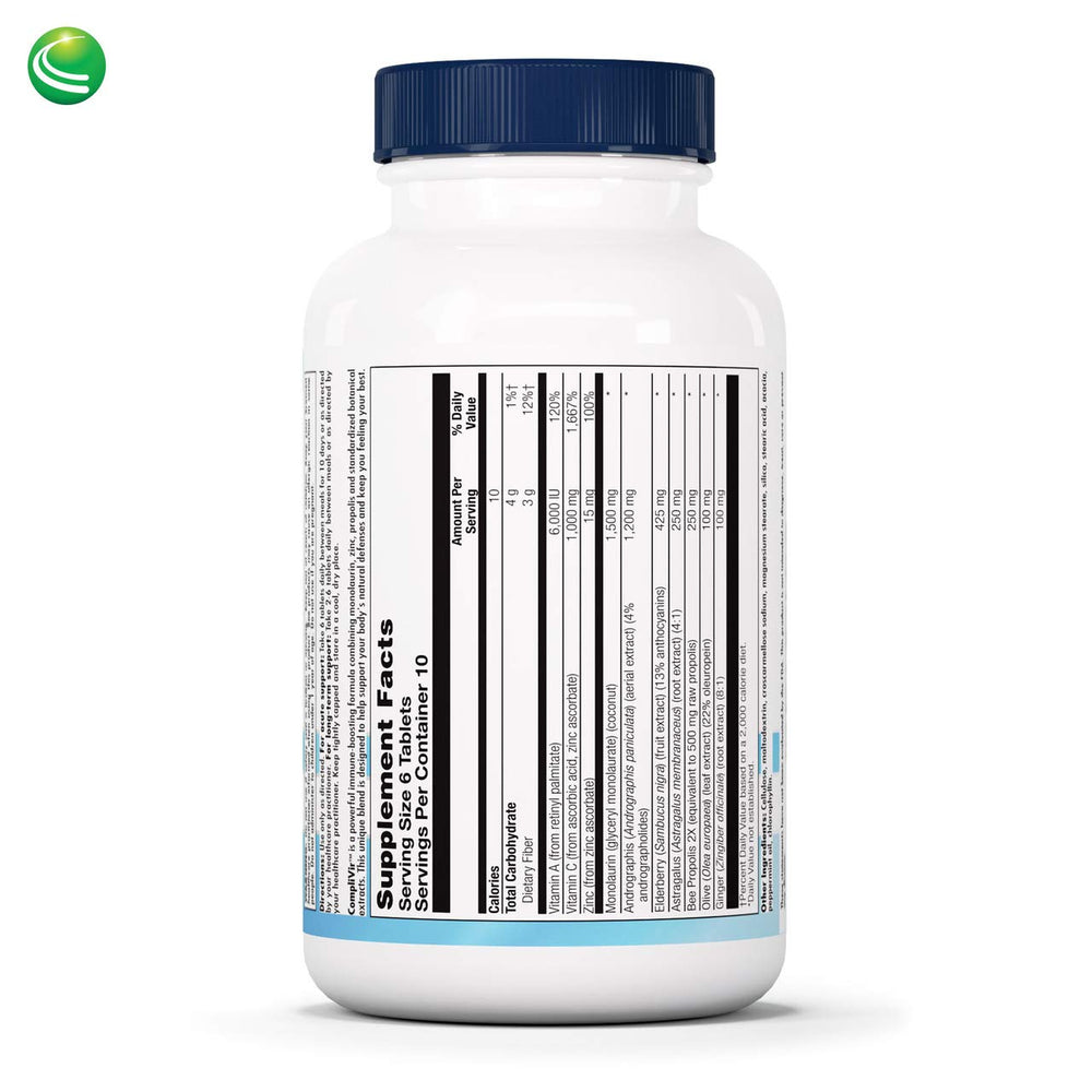 Close-up of CompliVir monolaurin tablets