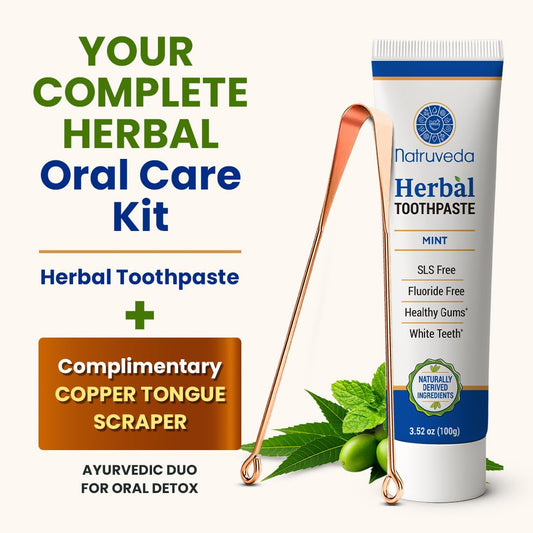 Complimentary copper tongue scraper included with toothpaste