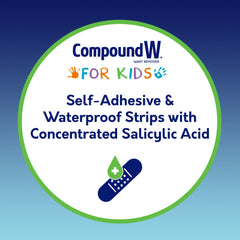 Compound W Kids Wart Remover packaging highlights two step approach and kid friendly design.