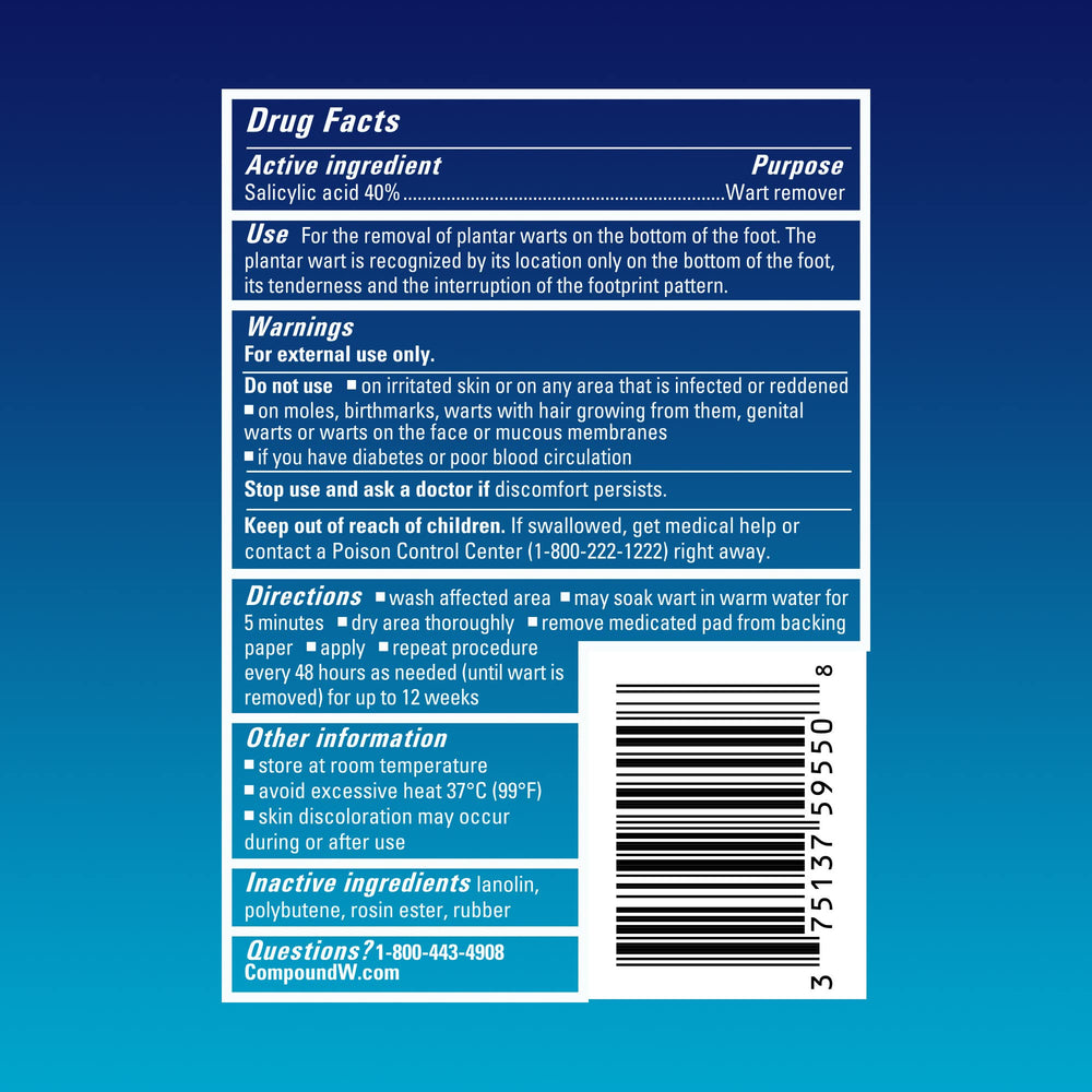 Compound W pads provide protective concealment during daily activities.