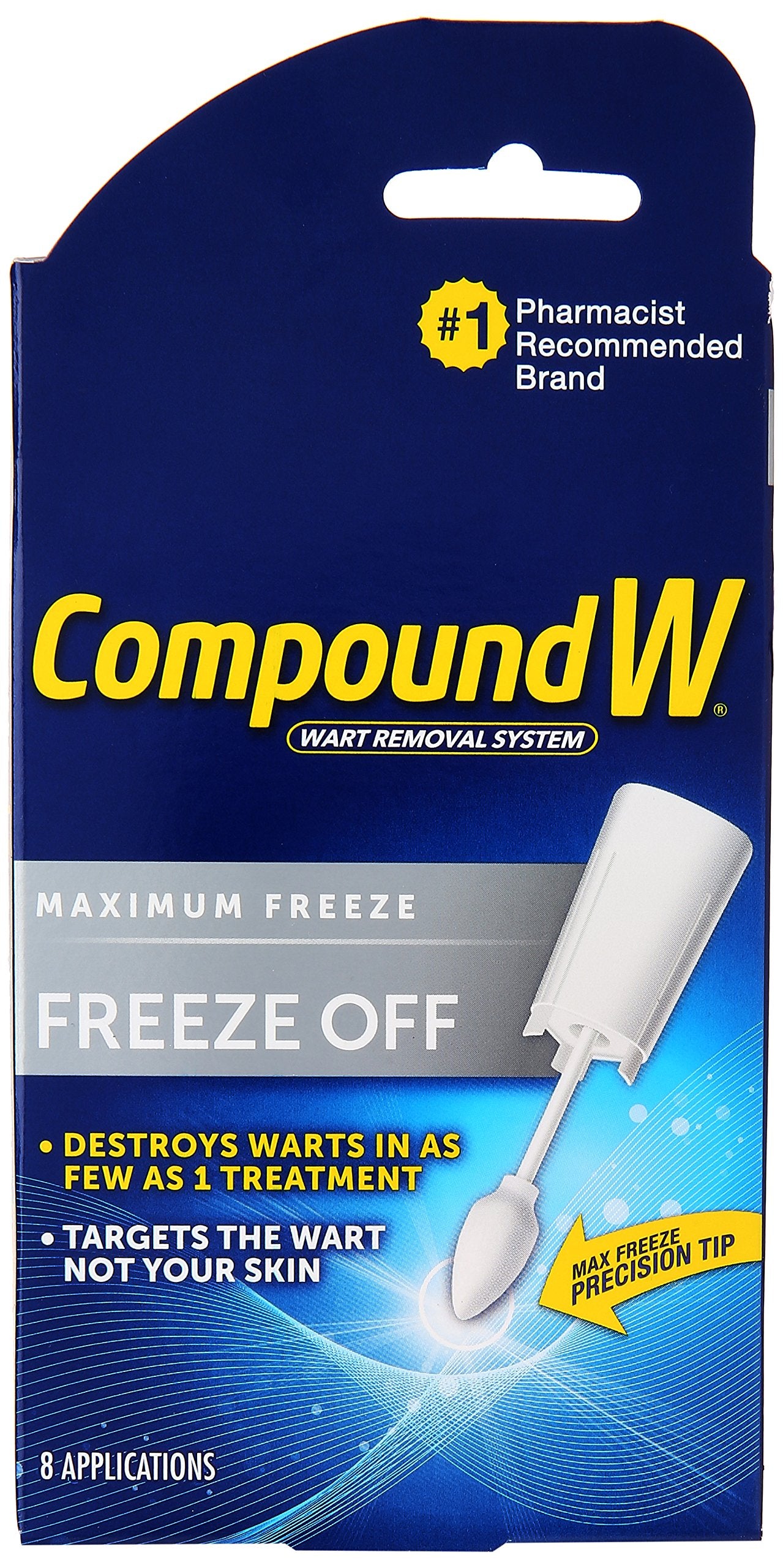 Compound W Wart Remover Freeze Off Kit eight-count box for at-home wart care.