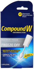 Compound W Wart Remover Freeze Off Kit eight-count box for at-home wart care.