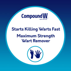 Compound W wart remover liquid on wart close-up for at-home use.