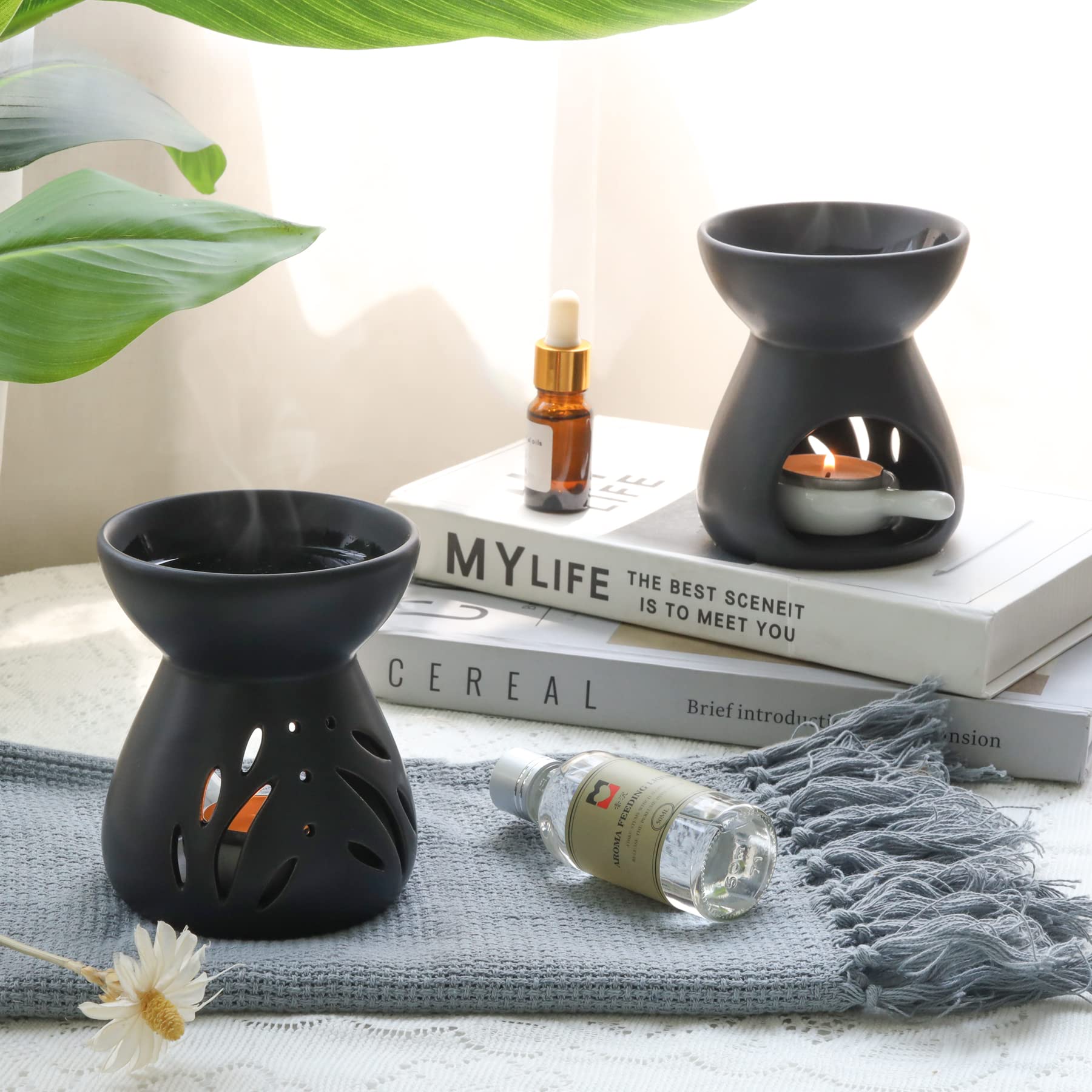 Includes tealight spoons for safe heating