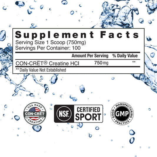 Scoop of CON-CRET Creatine HCl powder