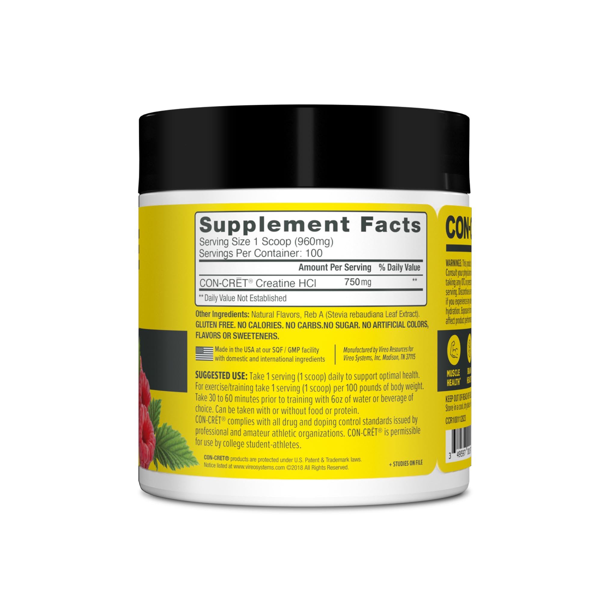 Spoonful of raspberry CON-CRET powder on kitchen counter