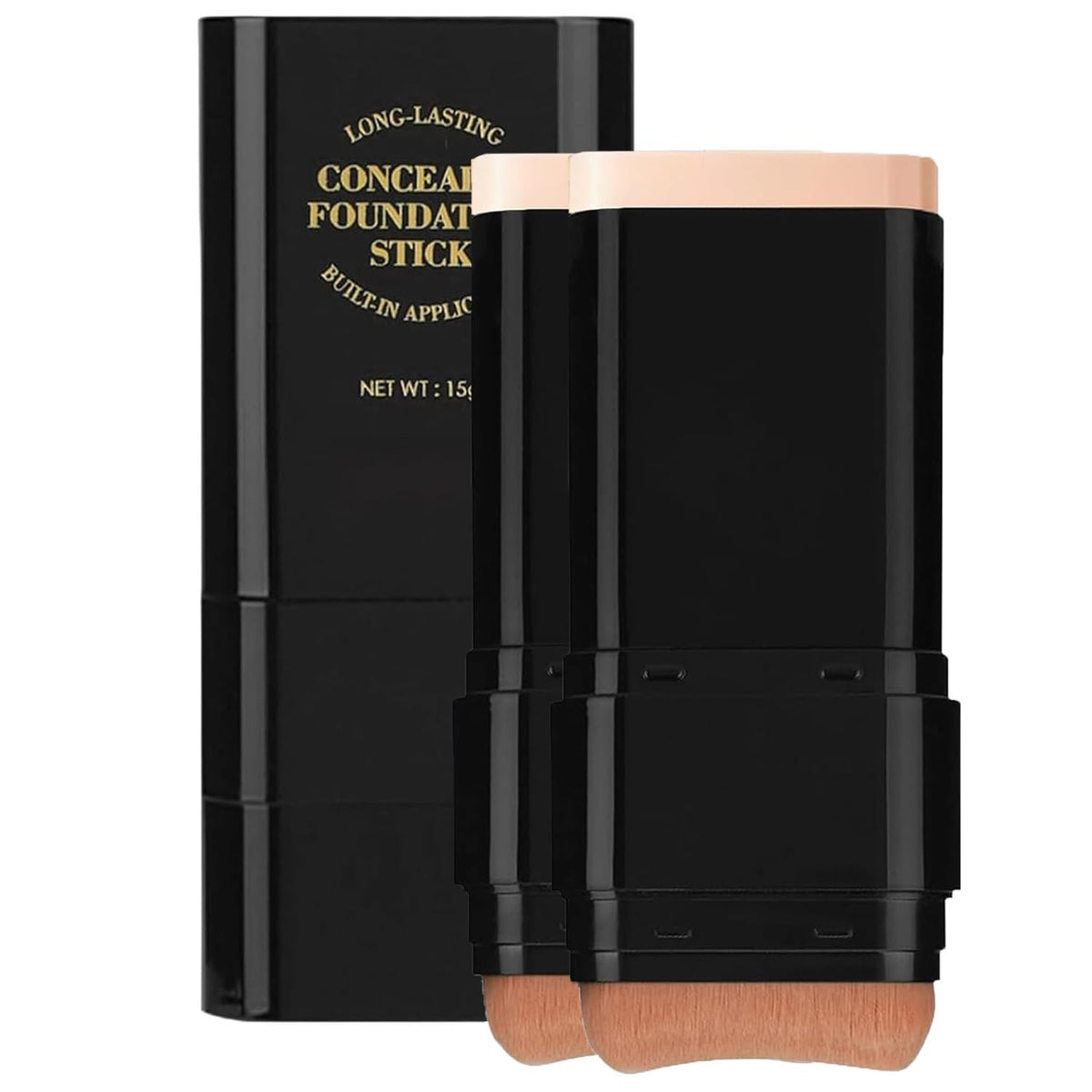 Concealer foundation stick Natural 02 two-pack for long-lasting coverage on skin.