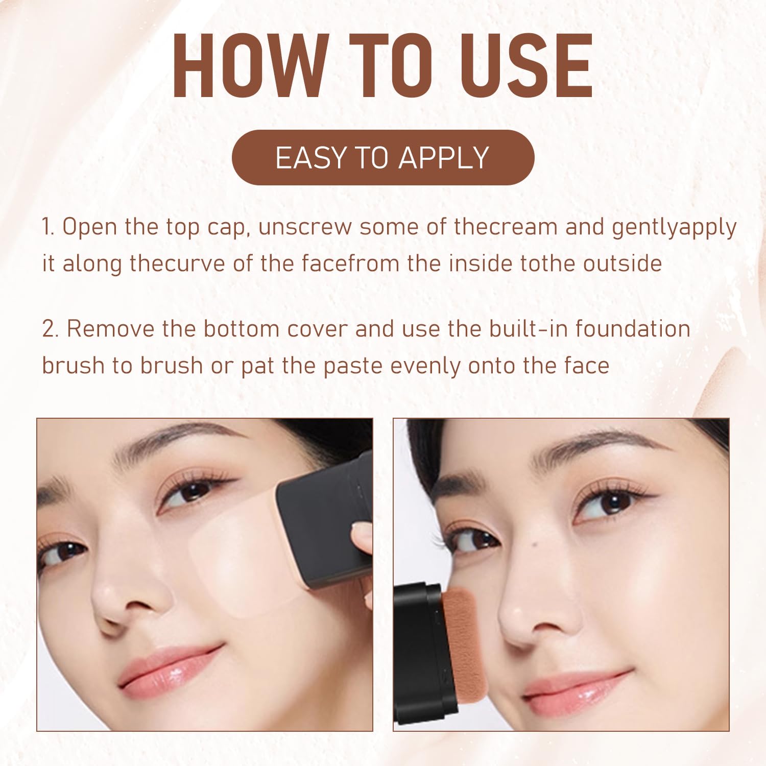 Concealer foundation stick waterproof finish in action suggests all-day wear.