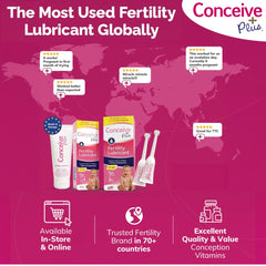 Conceive Plus in a bedroom scene illustrating fertility-friendly lube during intimate moments.