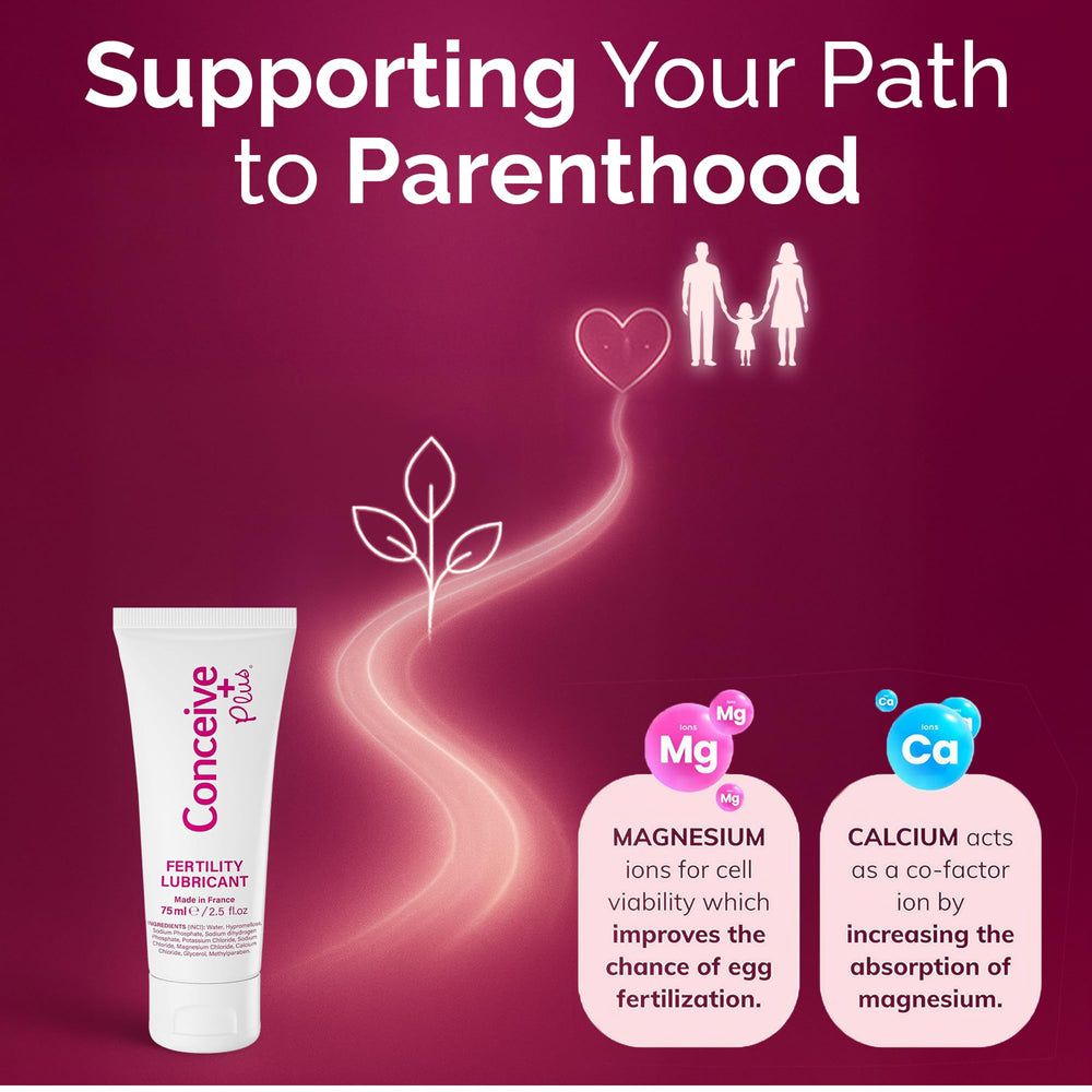 Conceive Plus travel-size tube laid flat for on-the-go use.