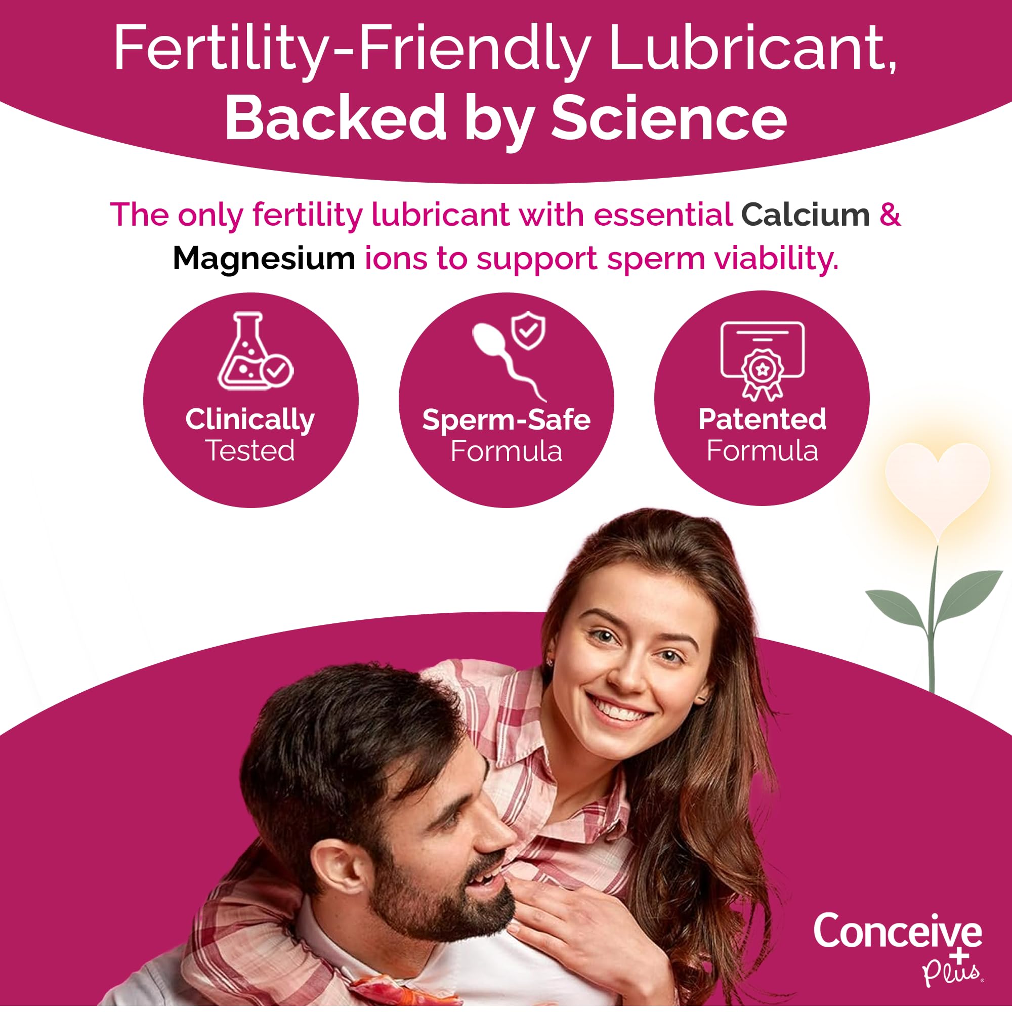 Conceive Plus 2.5 oz tube travel-friendly water-based lube for conceiving moments.