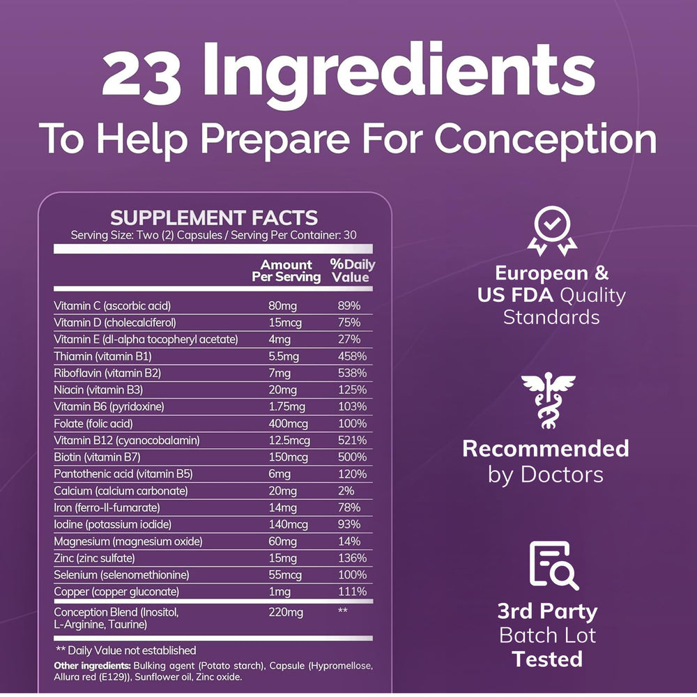 Two Conceive Plus Women's Fertility Support capsules