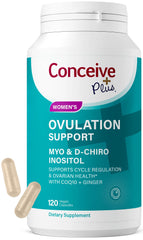 Conceive Plus Ovulation Support bottle and label on white background