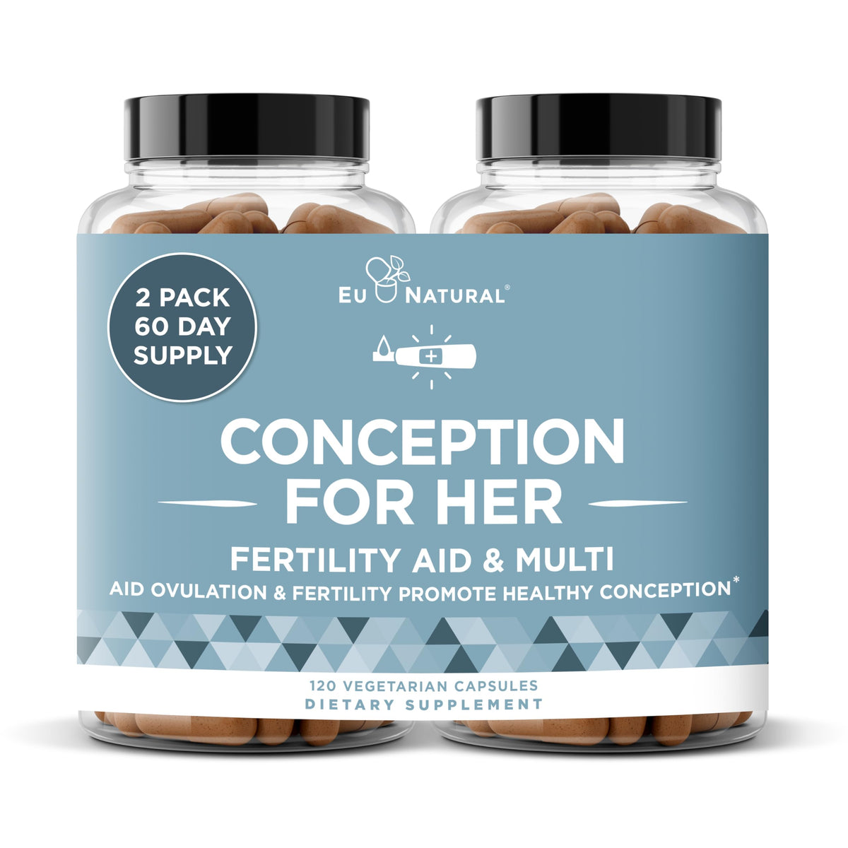 Bottle of Conception Fertility Supplements for Women with vegan soft capsules