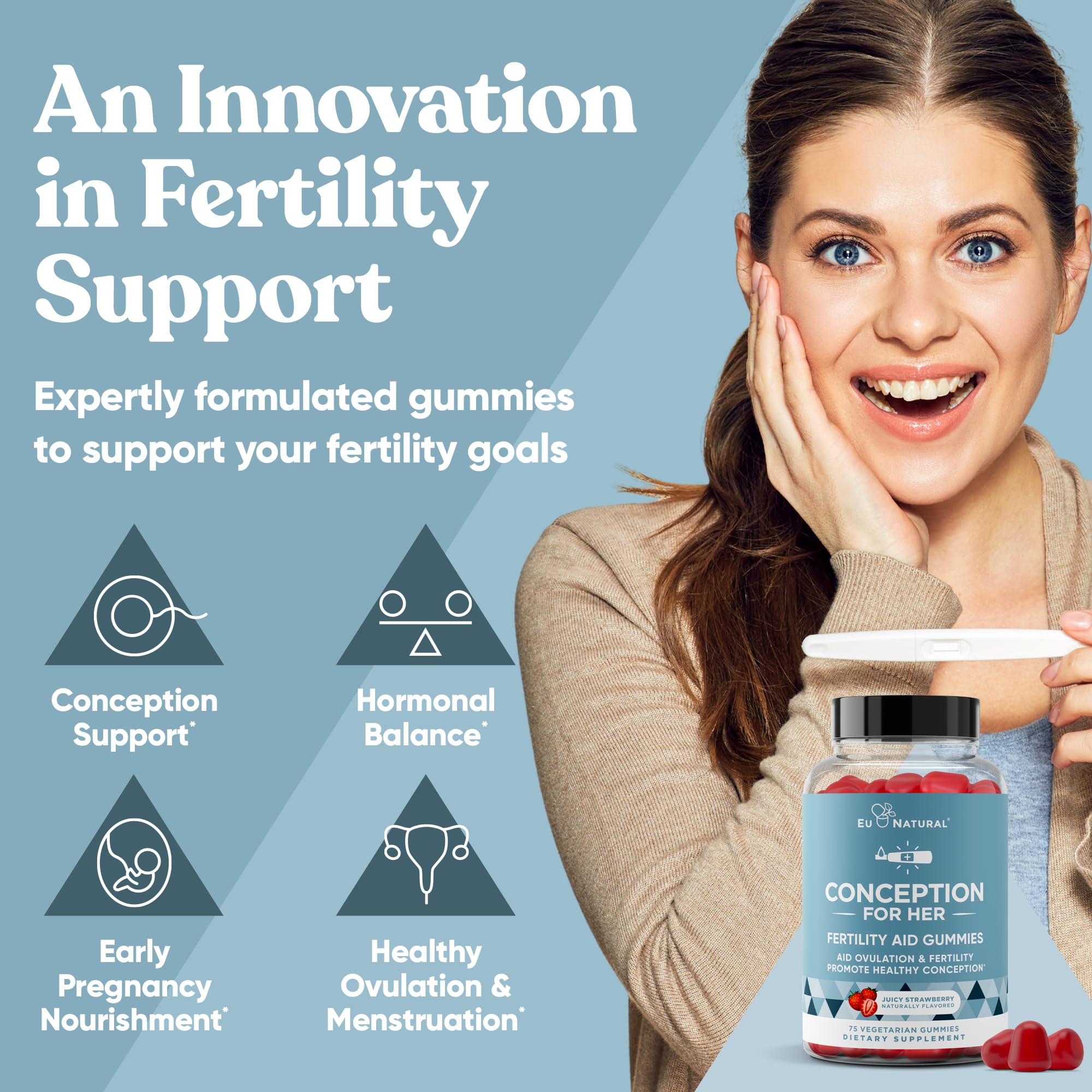 Strawberry-flavored Conception for Her gummies