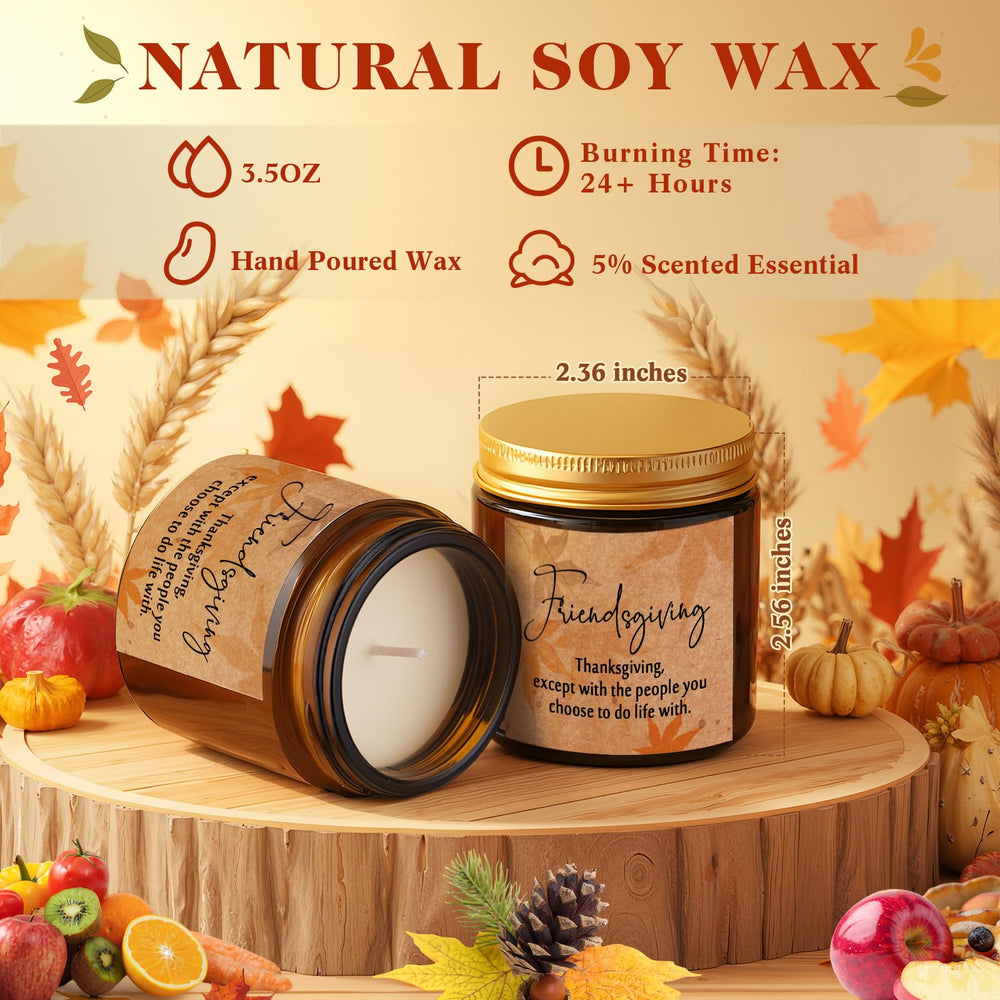 Autumn Thanksgiving candle collection in amber jars