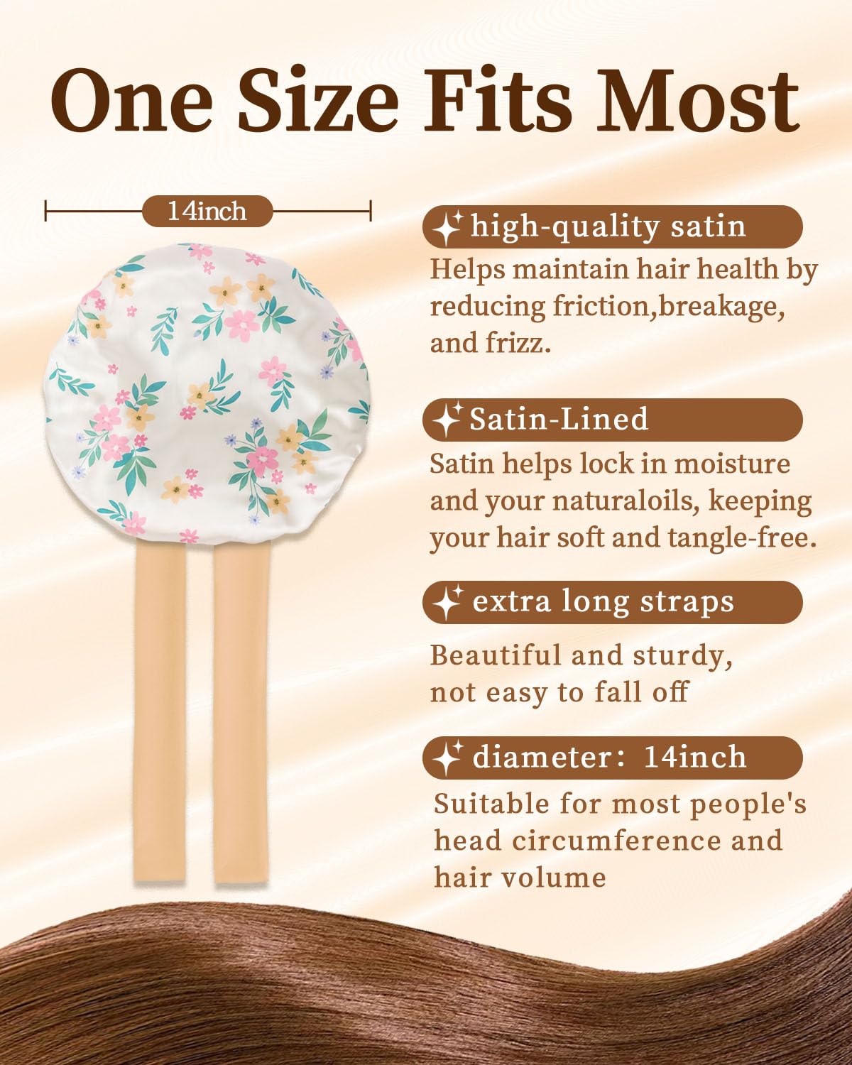 Confvrter Silk Bonnet soft breathable-satin cares for hair