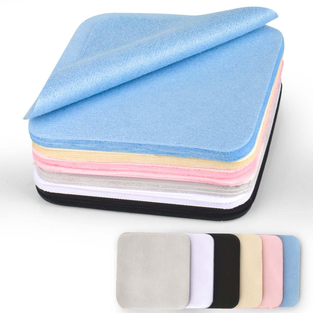 Assorted colors suede microfiber cleaning cloths for eyeglasses in 8x8 cm