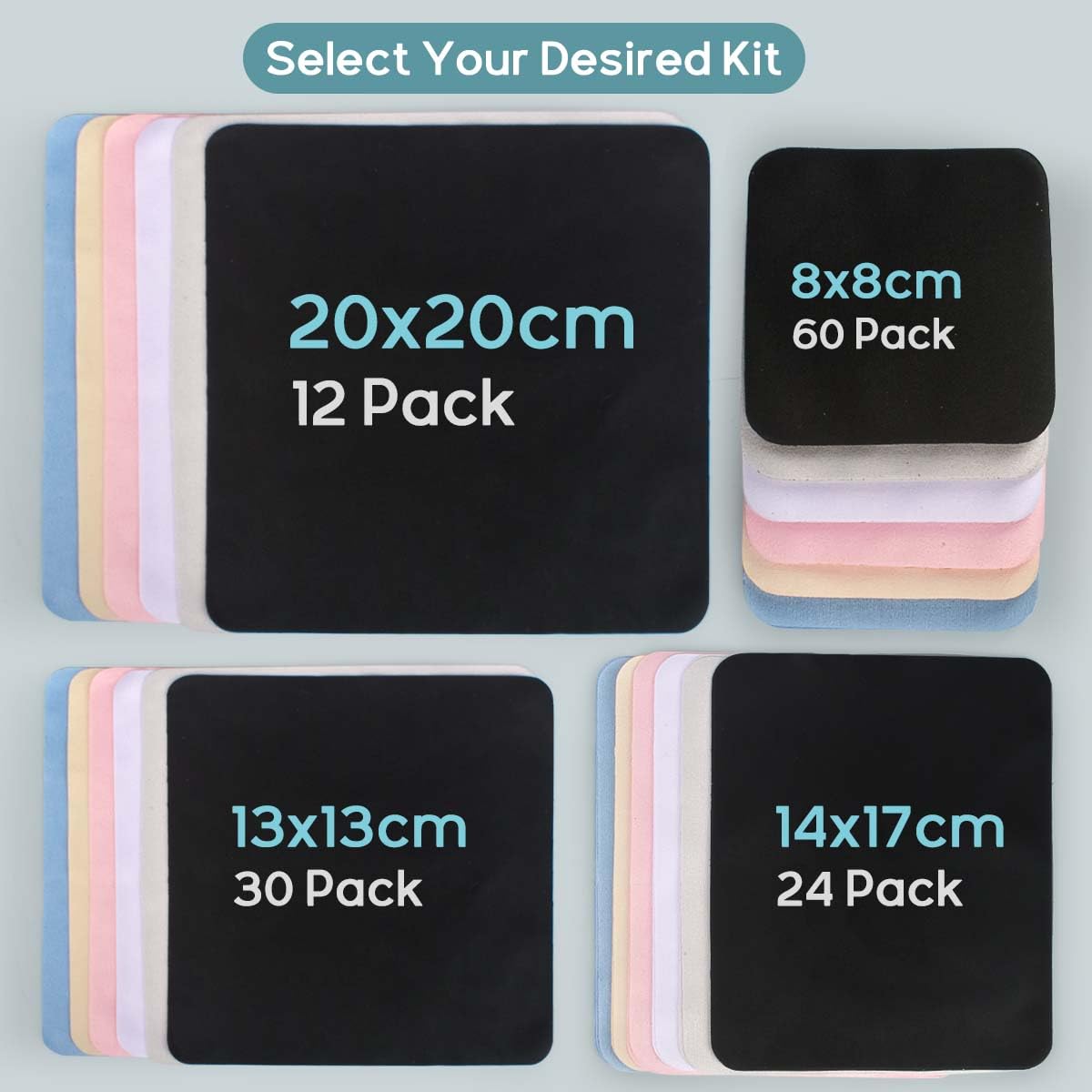 Value pack packaging of 60 cloths for glasses and on-the-go cleaning