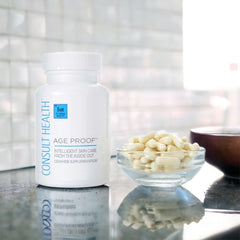 Product shot of 120-count bottle for age proof ceramide supplement
