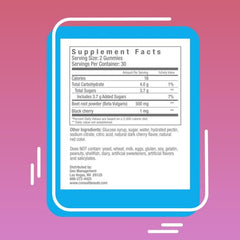 Nutritional information panel on Primo Beets Treats Gummies