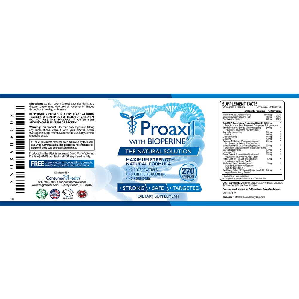 Consumer Health Proaxil packaging showing 3-month supply